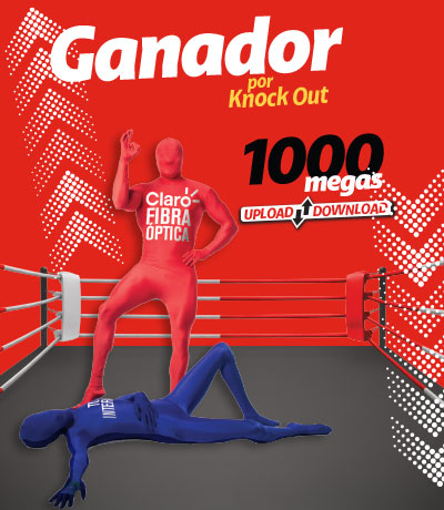 Ganador por Knock Out la Fibra Óptica de Claro. Consulta la disponibilidad en tu área y contrata HOY.